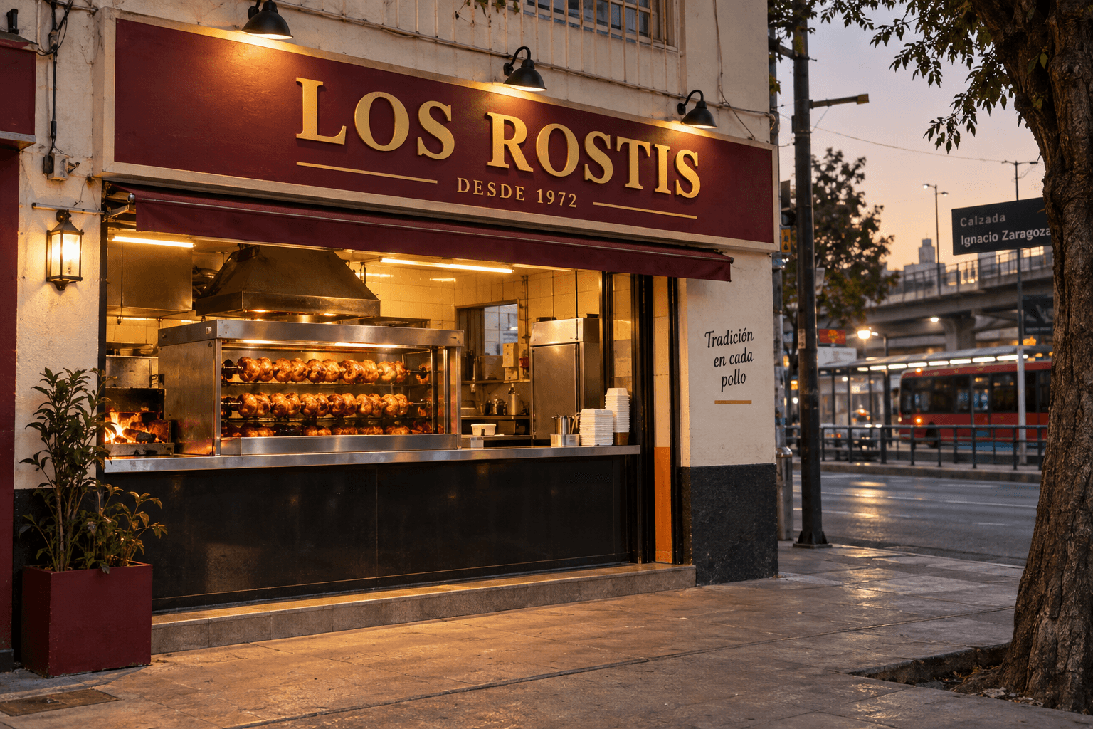 Fachada ilustrativa de Los Rostis en Calzada Ignacio Zaragoza